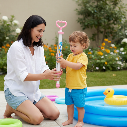 Summer Fireworks Water Gun Toy, Pull-Action Pump Water Blaster, Transparent Tube Shooter for Outdoor Beach Pool Water Games