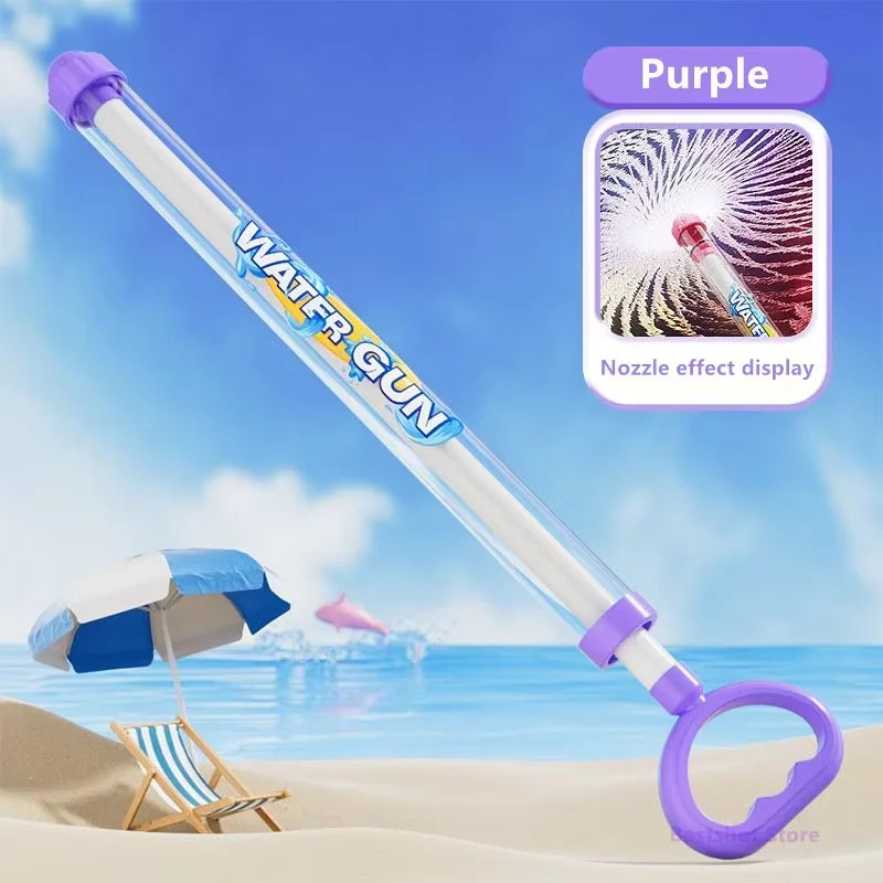 Summer Fireworks Water Gun Toy, Pull-Action Pump Water Blaster, Transparent Tube Shooter for Outdoor Beach Pool Water Games