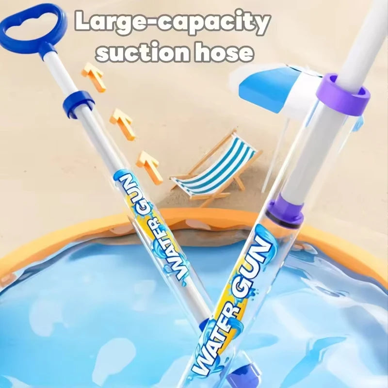 Summer Fireworks Water Gun Toy, Pull-Action Pump Water Blaster, Transparent Tube Shooter for Outdoor Beach Pool Water Games