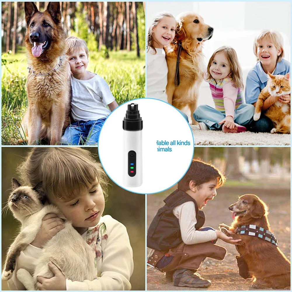 New Electric Dog Nail Clippers for Dog Nail Grinders USB Charging Rechargeable Pet Quiet Cat Paws Grooming Nail Trimmer Tools