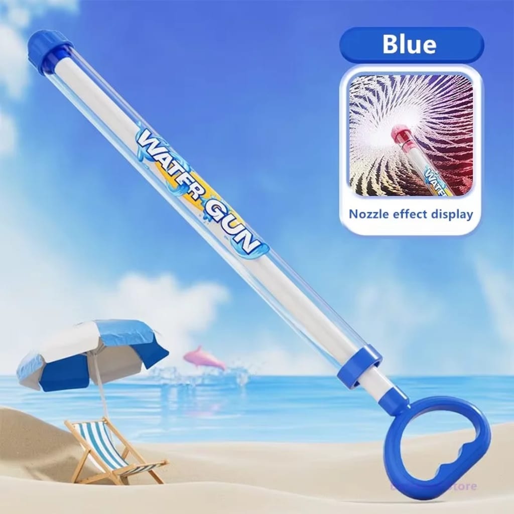 Summer Fireworks Water Gun Toy, Pull-Action Pump Water Blaster, Transparent Tube Shooter for Outdoor Beach Pool Water Games