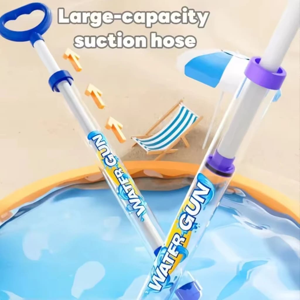 Summer Fireworks Water Gun Toy, Pull-Action Pump Water Blaster, Transparent Tube Shooter for Outdoor Beach Pool Water Games