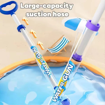 Summer Fireworks Water Gun Toy, Pull-Action Pump Water Blaster, Transparent Tube Shooter for Outdoor Beach Pool Water Games