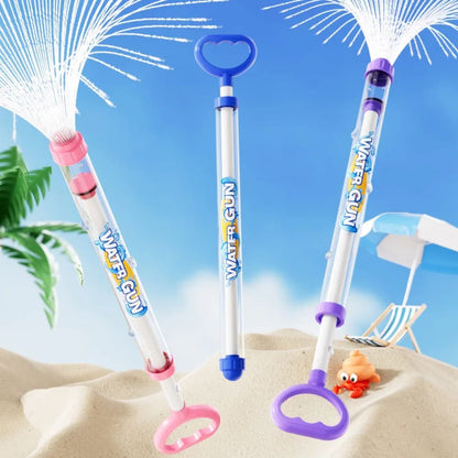 Summer Fireworks Water Gun Toy, Pull-Action Pump Water Blaster, Transparent Tube Shooter for Outdoor Beach Pool Water Games