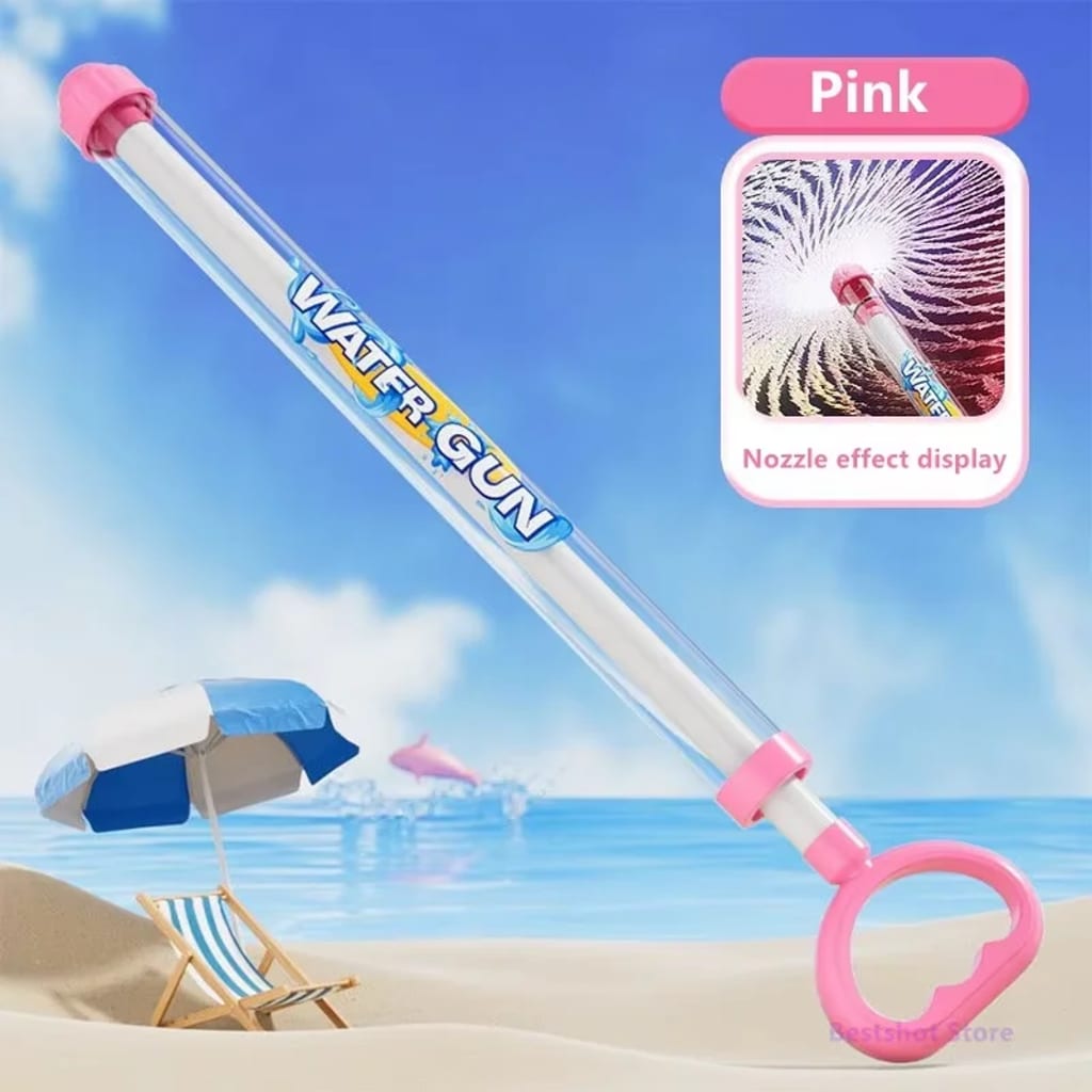 Summer Fireworks Water Gun Toy, Pull-Action Pump Water Blaster, Transparent Tube Shooter for Outdoor Beach Pool Water Games