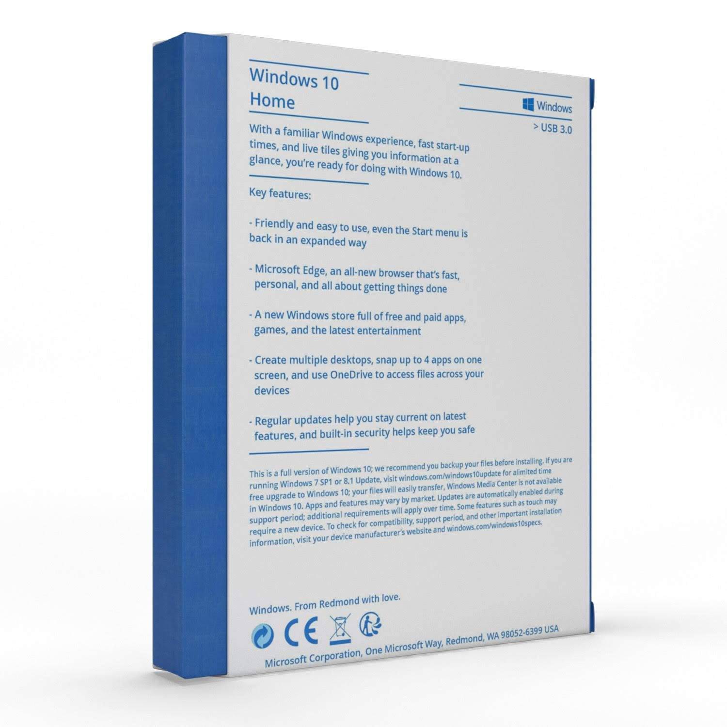 Microsoft Windows 10 Home Retail FPP 32-Bit/64-Bit English USB Flash Drive P2 | License Activation Key for 1 PC | Full Version | HAJ-00055 | Australian Stock - INFINITE-ITECH