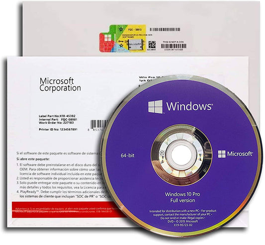 Microsoft Windows 10 Pro 64-Bit English 1PK DSP OEM DVD | License Activation Key for 1 PC | FQC-08929 | Australian Stock - INFINITE-ITECH