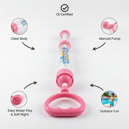 Summer Fireworks Water Gun Toy, Pull-Action Pump Water Blaster, Transparent Tube Shooter for Outdoor Beach Pool Water Games
