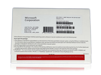 Windows 11 Home 64-bit OEM DVD with License Key for 1 PC | Full Version | Sealed Package (MPN: KW9-00632) Australian Stock - INFINITE-ITECH
