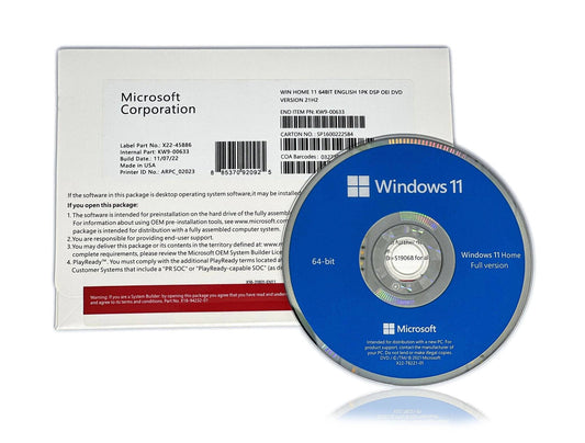 Windows 11 Home 64-bit OEM DVD with License Key for 1 PC | Full Version | Sealed Package (MPN: KW9-00632) Australian Stock - INFINITE-ITECH